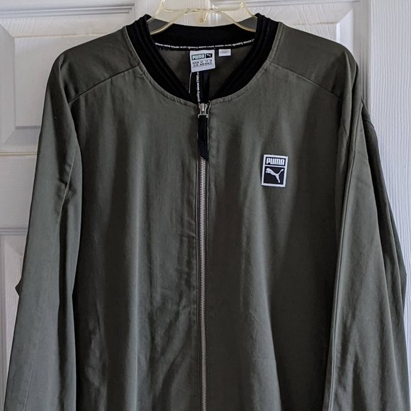 Puma Classics T7 Olive Green Bomber Jacket NWT - Picture 3 of 6